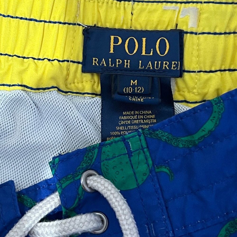 Polo Ralph Lauren 12 Boys swim trunks m 10 octopus